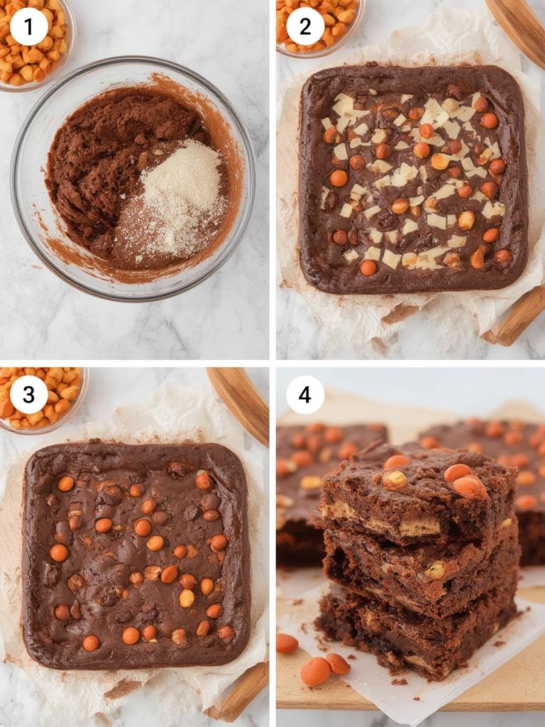 Reeses Brownies: Heavenly Fudgy Chocolate & PB Brownies! 3 Reeses Brownies Fudgy Chocolate PB Brownies 2