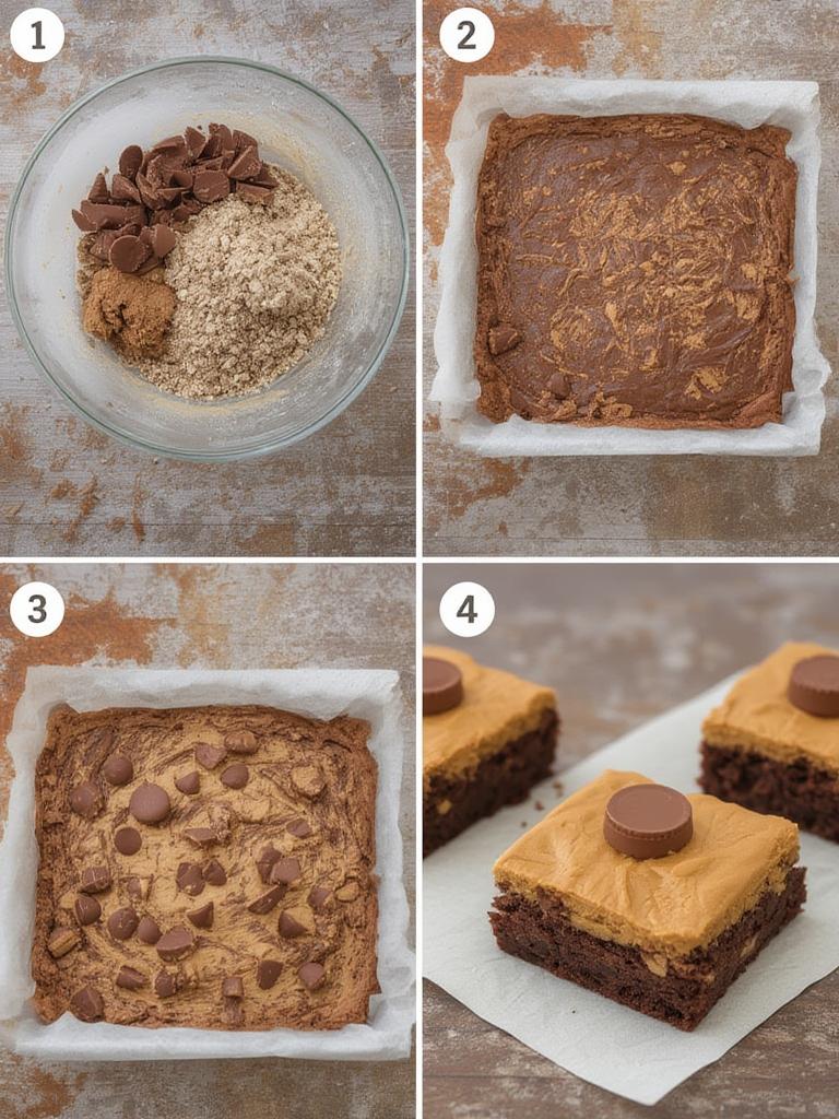 Reeses Brownies with Peanut Butter Cup Topping 2