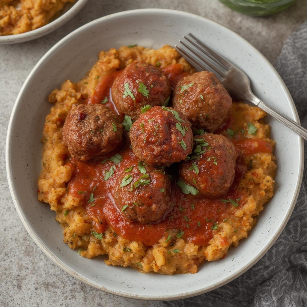 Simple Low-Carb Turkey Meatballs With Veggie Mash : Quick, Delicious & Guilt-Free! 4 Simple Low Carb Turkey Meatballs With Veggie Mash 1149