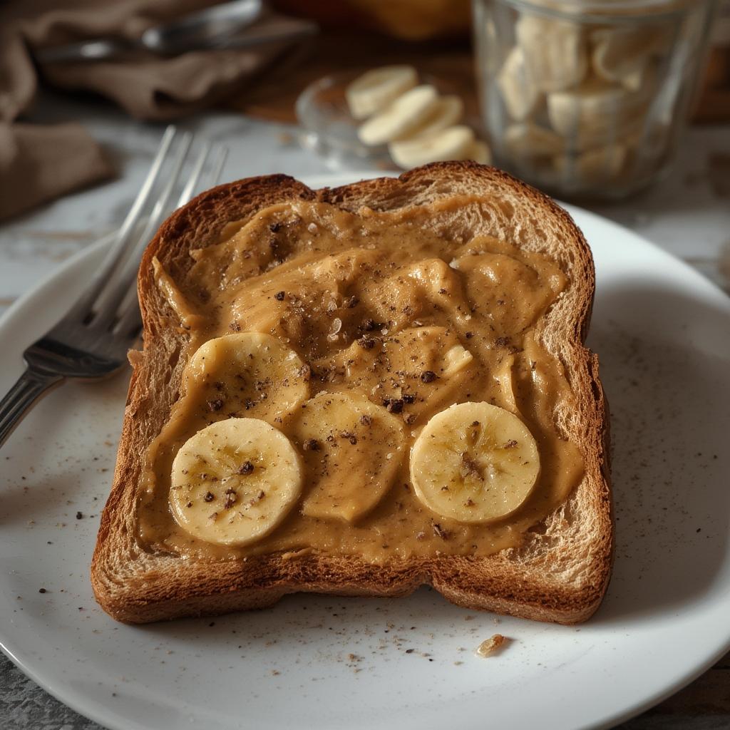 3 ingredient peanut butter banana toast for lazy mornings