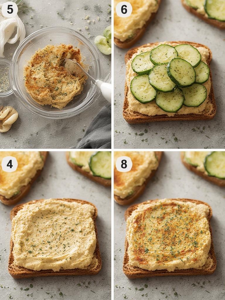 Easy hummus and cucumber breakfast toast 5