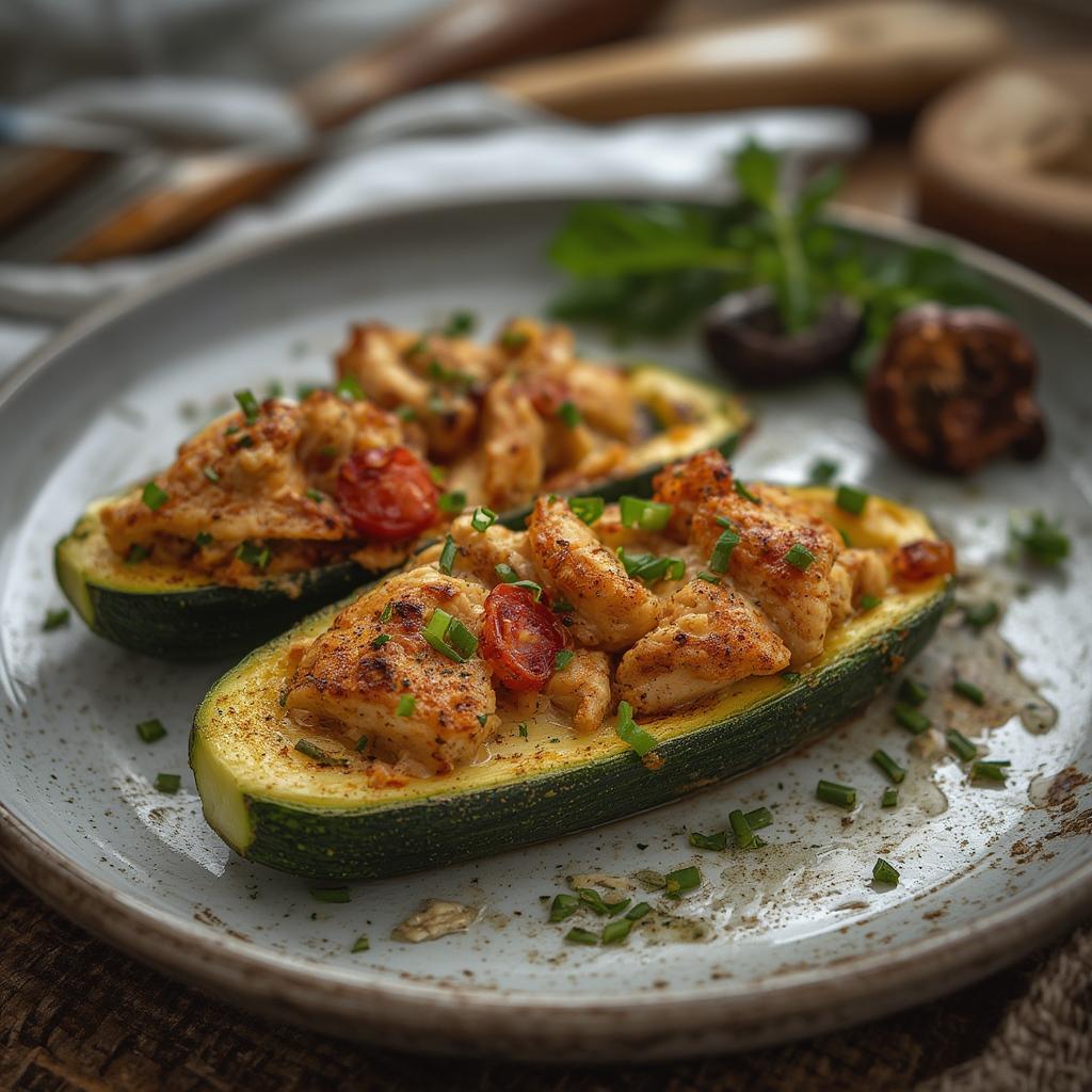 Garlic Chicken Zucchini Boats: Irresistible, Easy & Delicious! 4 Garlic Chicken Zucchini Boats