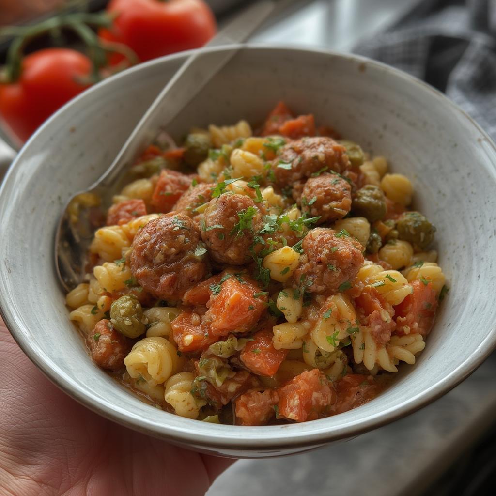 Healthy Sausage Veggie Orzo Bowl 3