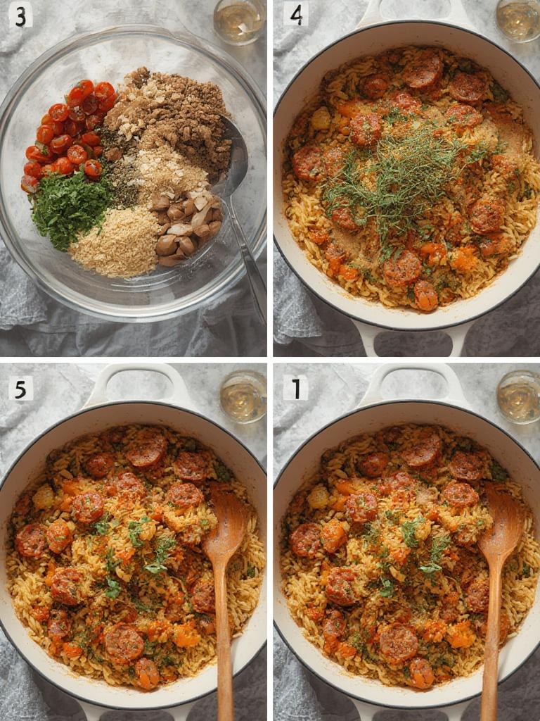 Healthy Sausage Veggie Orzo Bowl 5