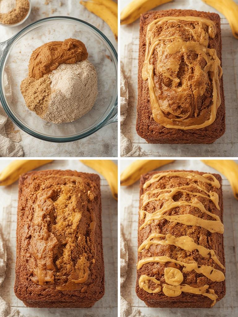 Mixing oat flour banana bread batter