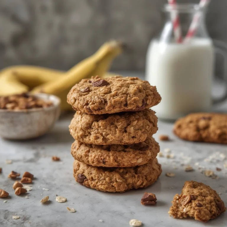 One-bowl banana oat breakfast cookies with no added sugar.