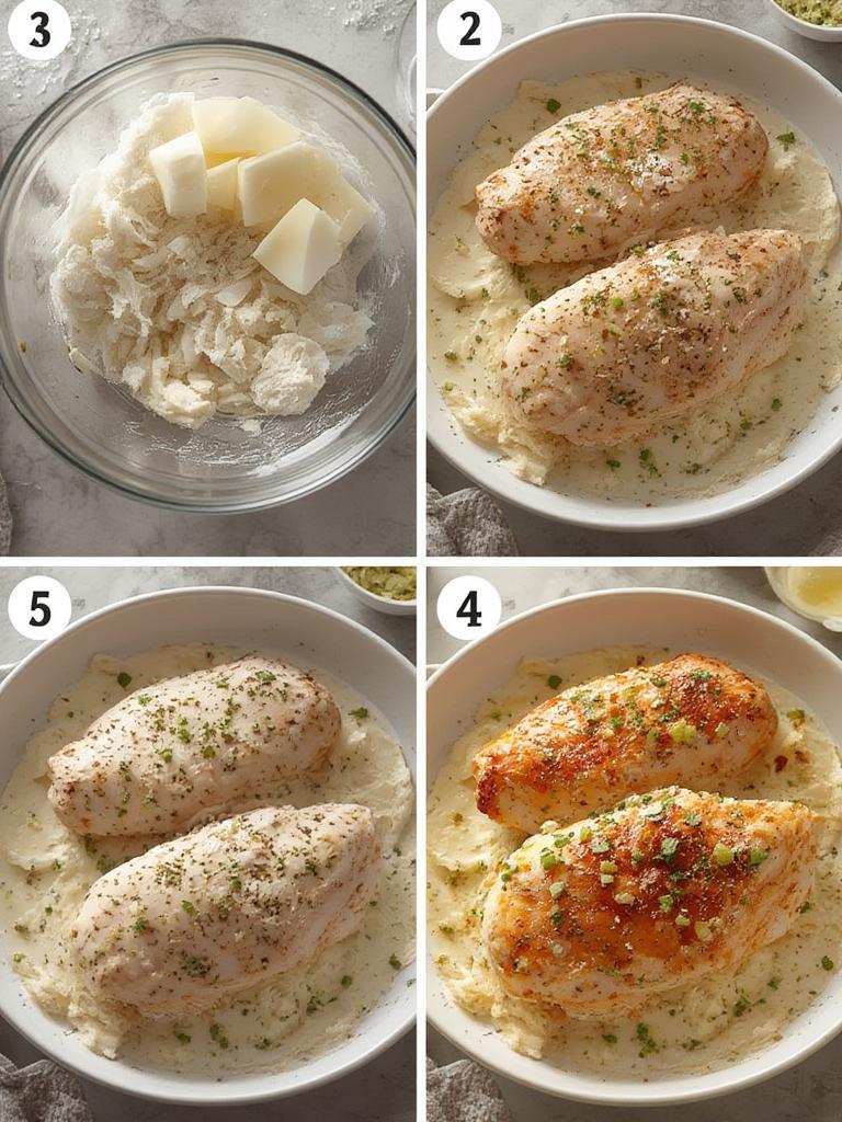 Searing chicken in a skillet for Sour Cream Onion Chicken