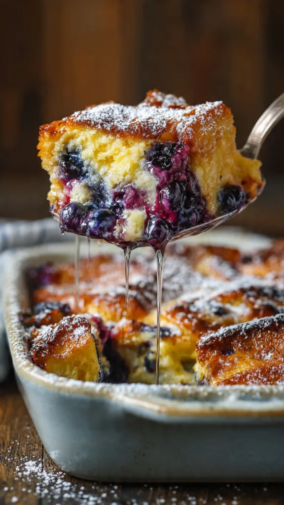 original a french toast casserole with blueberries