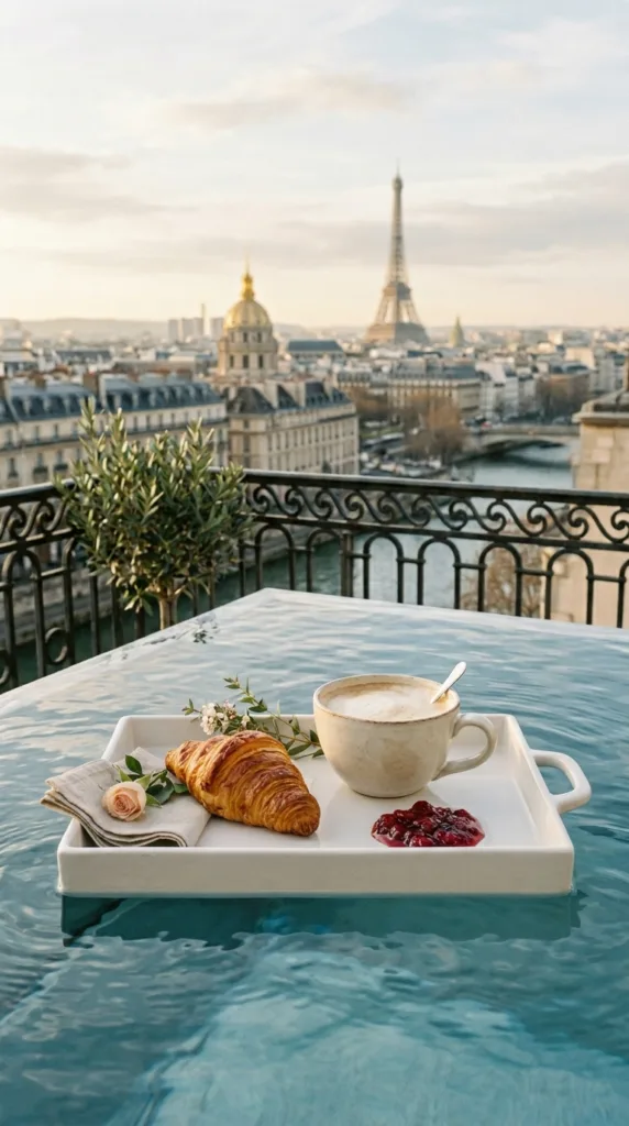 A minimalist and chic parisian floating breakfast 5990dc08ab