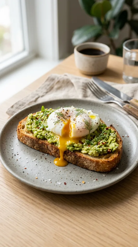 Avocado toast with poached egg 8501b3f169