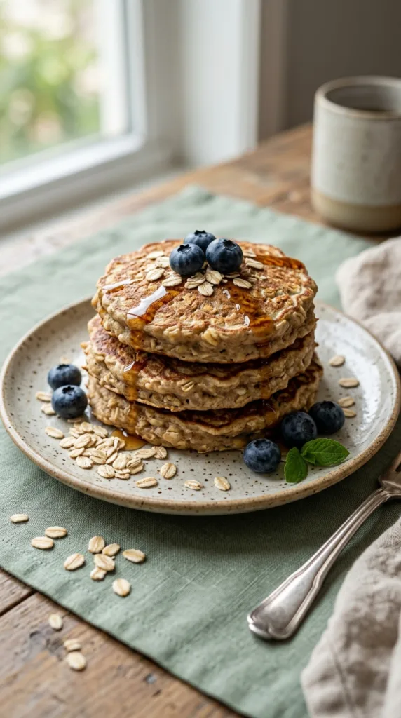 3-Ingredient Banana Pancakes: Your Go-To for a Quick & Healthy Breakfast 3 Banana oat pancakes on plate df01519fde