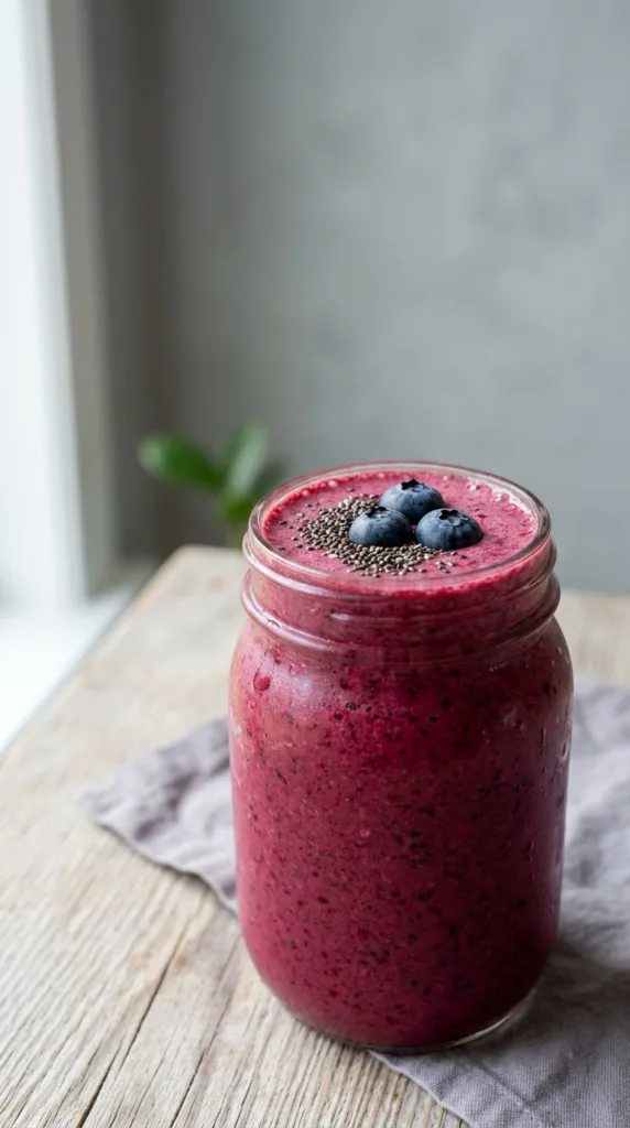 5 High-Protein Smoothies for a 5-Minute Boost 3 Berry smoothie in glass jar c561b7b174