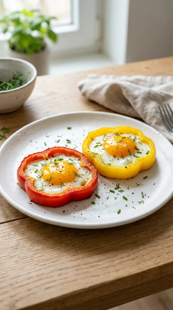 10 Quick & Easy High-Protein Egg Recipes for Busy Mornings (Savory Breakfast Ideas!) 10 Eggs cooked inside bell peppers 6a151c0992