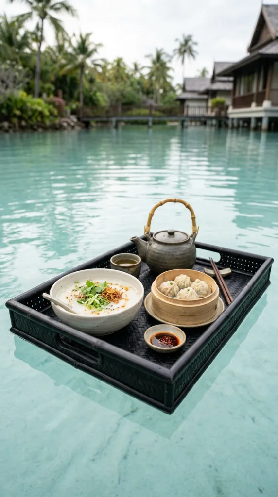 Floating breakfast on bamboo tray 23d5a2bb3a