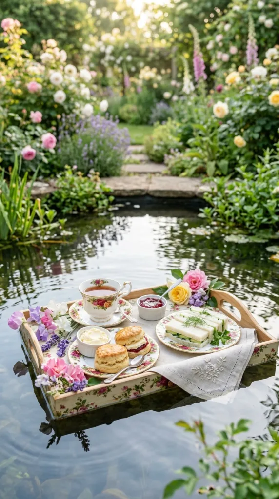 Floating breakfast on floral tray 81362c0b06
