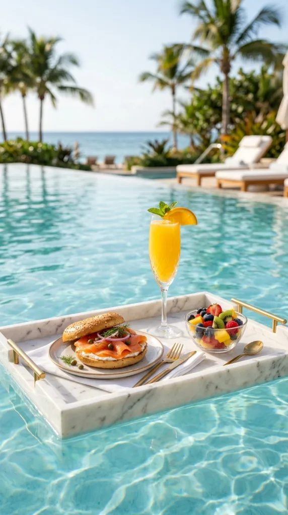 Floating breakfast on marble tray 1b408b60af