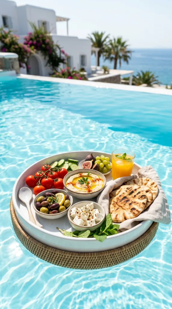 Floating breakfast on pool c3c804edb9