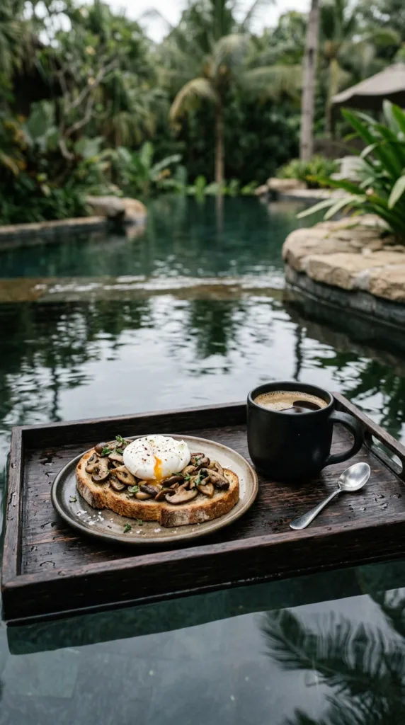 Floating breakfast on wood tray cff0337ee1