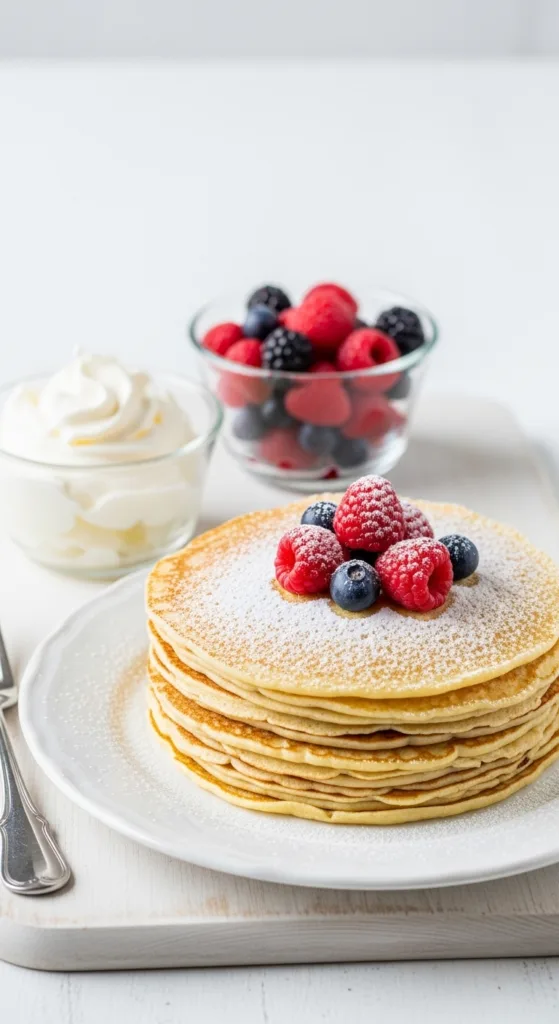 19 Nordic-Style Breakfast Boards for Cozy Mornings 12 Pancakes with berries and cream 932dc920ac