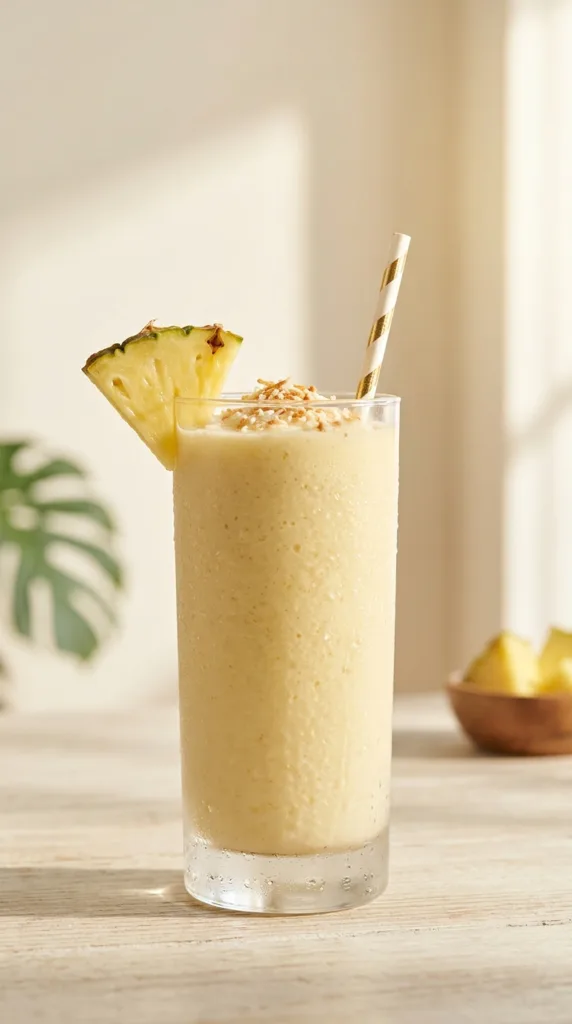 5 High-Protein Smoothies for a 5-Minute Boost 5 Pineapple coconut smoothie in glass 0d0e52e0c8