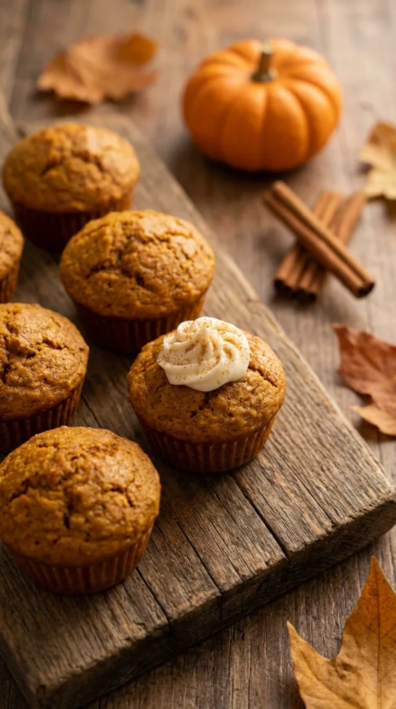 Pumpkin spice muffins on board 9904ec37ed