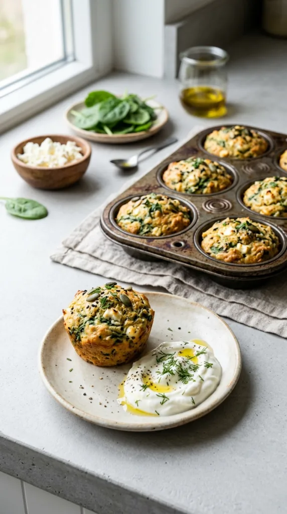 Savory spinach feta muffins cd5dc9b029