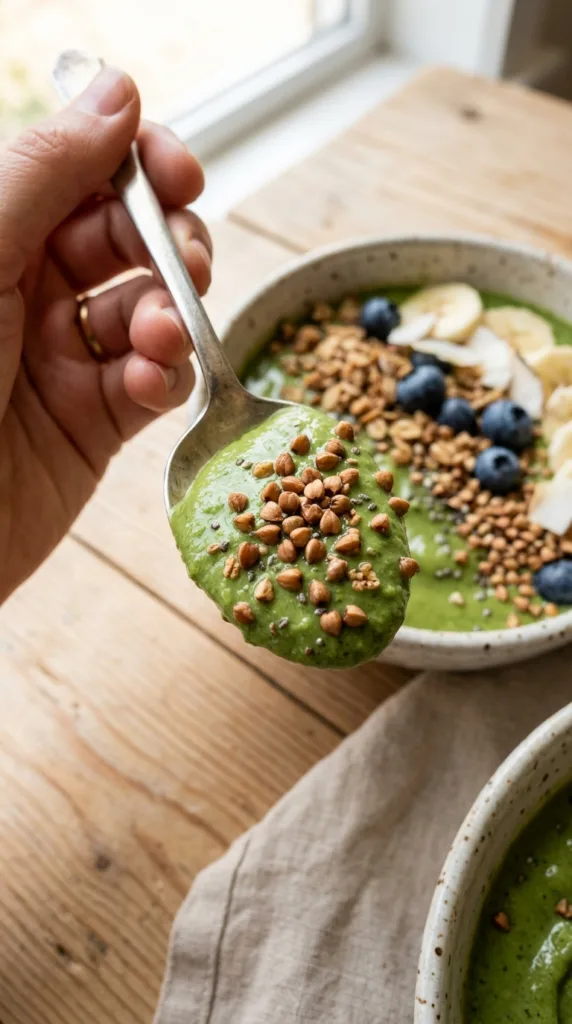 Spoonful of matcha smoothie bowl 33ff89edba