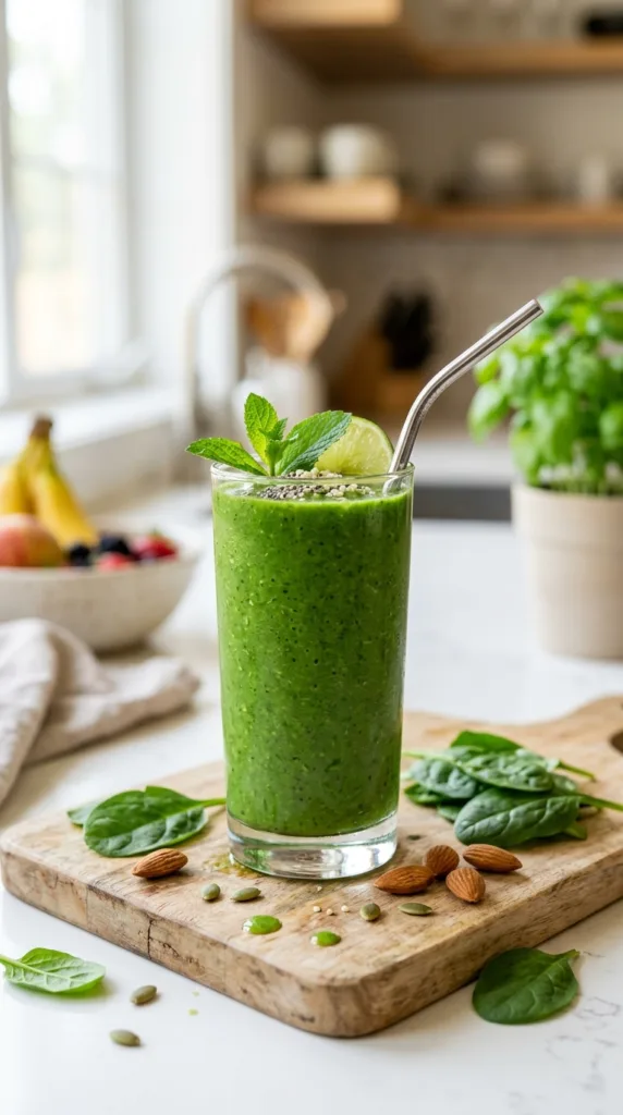 Vibrant green smoothie in glass 7fde61abc4 1