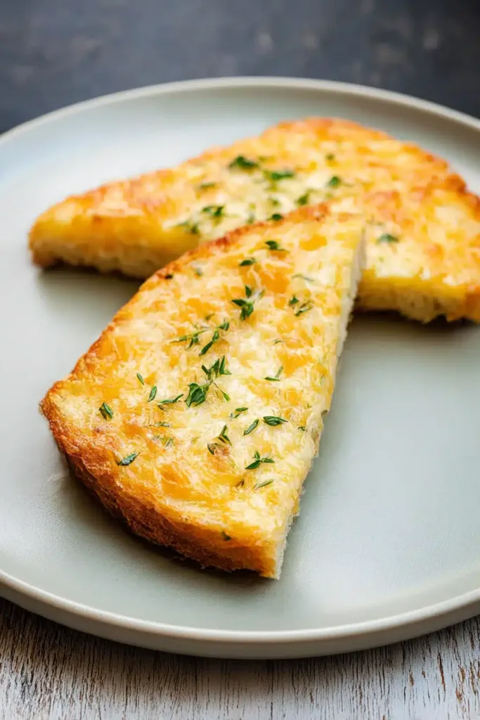 Crispy Egg and Cheese Toasts with Herbs on Plate