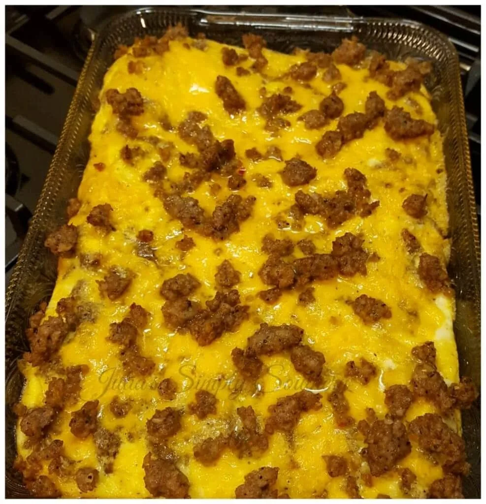 Sausage Egg and Cheese Breakfast Casserole Christmas Delicious Easy Recipe Julias Simply Southern 987x1024 1