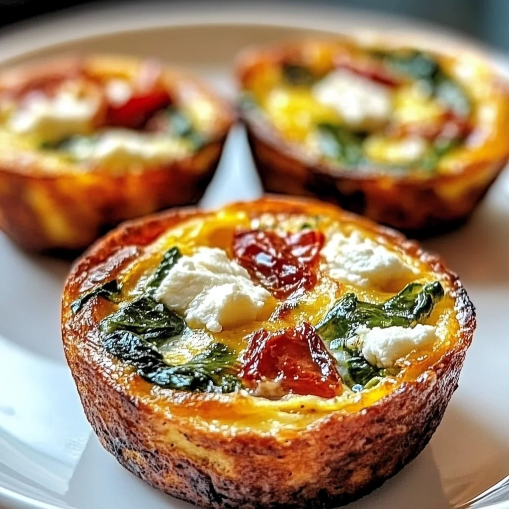 Spinach Feta and Sun Dried Tomato Egg Muffins 2