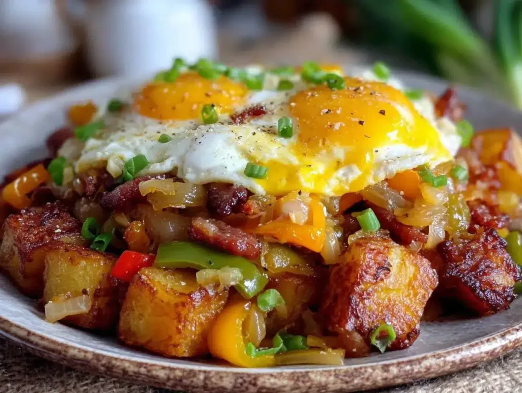 crispy loaded breakfast hash preparation