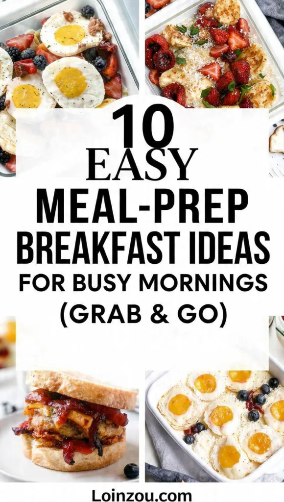 10 Easy Meal Prep Breakfast Ideas for Busy Mornings (Grab & Go) 13 design a pinterest pin collage using a 2x2 grid of 74