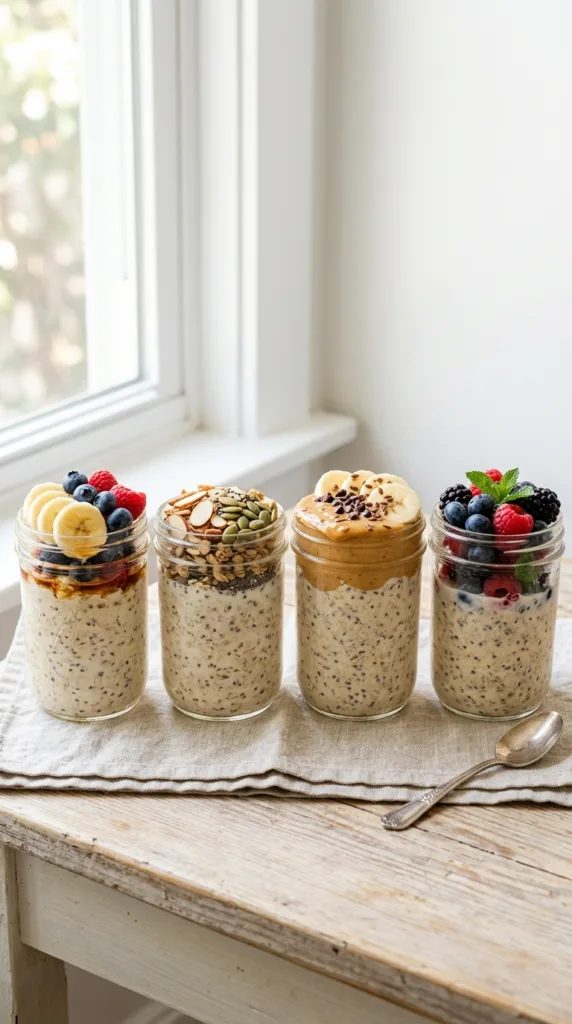 Four mason jars overnight oats 202605021839
