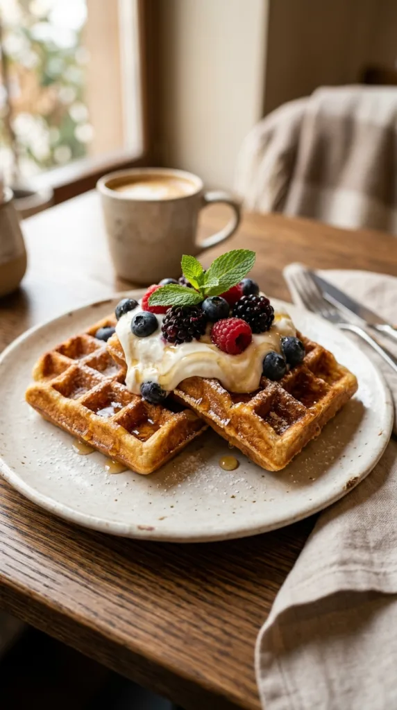 9 Easy Breakfast Recipes to Start Your Day Right 3 Two waffles with yogurt berries 202605012017