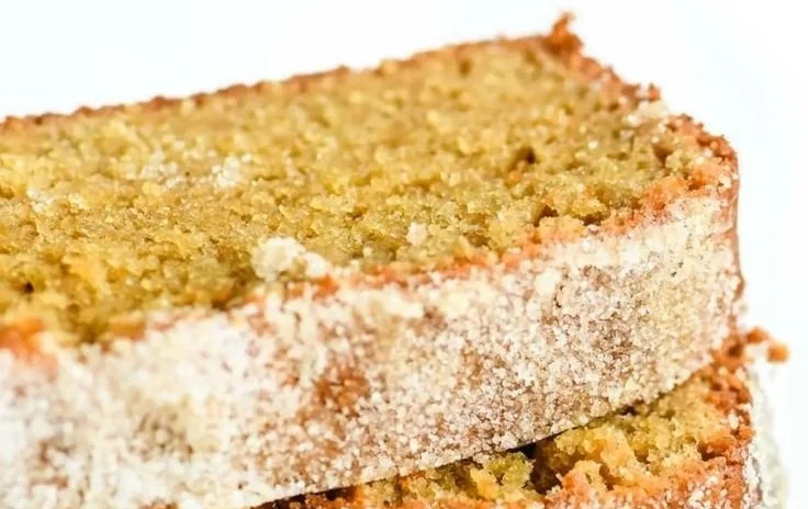 Delicious apple cider doughnut loaf cake with spices and a moist texture.