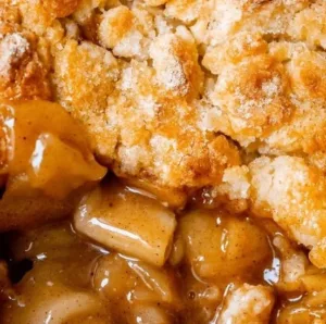 Easy Homemade Apple Cobbler 2 Delicious homemade apple cobbler served warm with ice cream