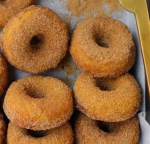 Gluten-Free Pumpkin Donuts 2 Delicious gluten-free pumpkin donuts topped with cinnamon sugar