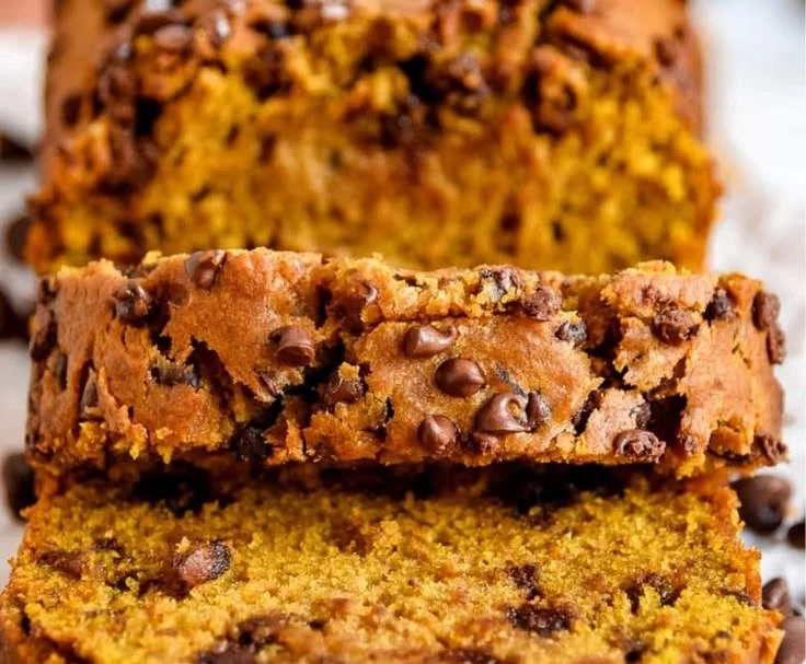 Homemade Pumpkin Chocolate Chip Bread Recipe 2 Homemade pumpkin chocolate chip bread fresh out of the oven