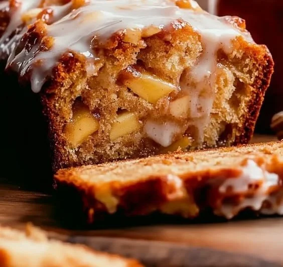 Spiced Apple Fritter Bread 2 Irresistible spiced apple fritter bread with chunks of apple and cinnamon