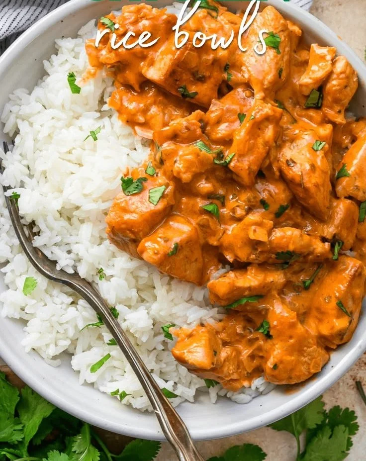 Coconut Chicken Rice Bowl 2 Delicious Coconut Chicken Rice Bowl with tender chicken and coconut-infused rice