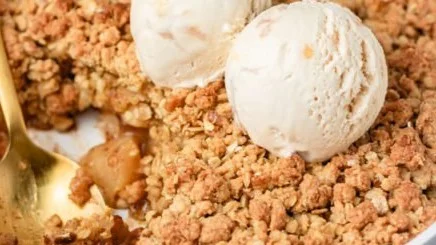 Easy Apple Crumble Recipe 2 Delicious homemade apple crumble topped with golden oats and cinnamon
