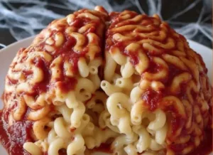 Halloween Pasta Brain 6 Halloween Pasta shaped like a brain for spooky culinary treats.