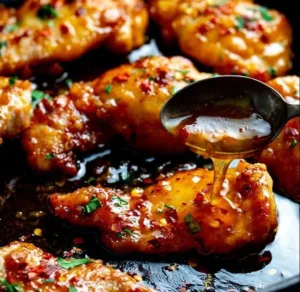 Honey Garlic Chicken Quick and Restaurant Style 3 Plate of Honey Garlic Chicken with vegetables, showcasing quick restaurant-style dish.