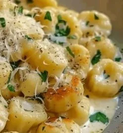 Delicious millionaire gnocchi served with a creamy sauce