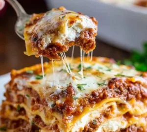 Lasagna 5 Delicious homemade lasagna with layers of cheese, meat, and tomato sauce