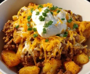 Loaded Potato Taco Bowl 5 Loaded Potato Taco Bowl with toppings and flavors.