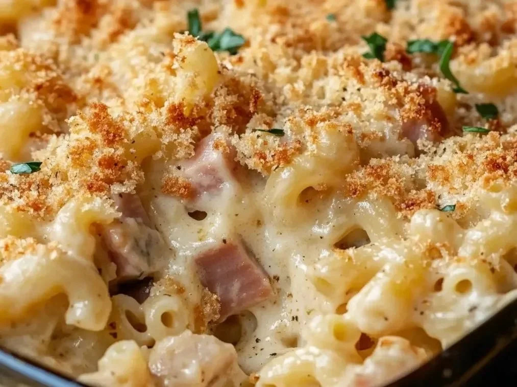 Easy Chicken Cordon Bleu Casserole 2 Easy Chicken Cordon Bleu Casserole with chicken, ham, and cheese