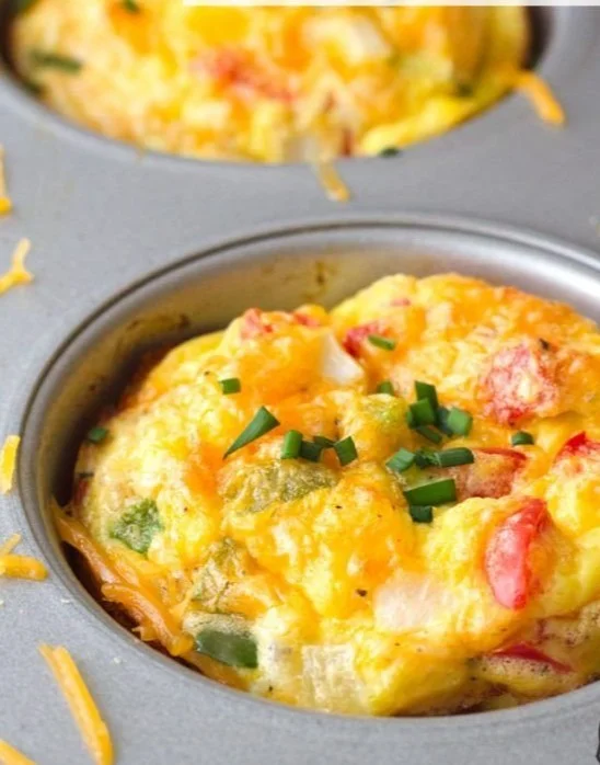 Easy Denver Omelet muffins baked in a muffin tin for a quick breakfast.