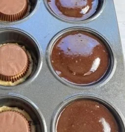 Delicious Peanut Butter Cup Brookies with layers of brownies and cookie dough.